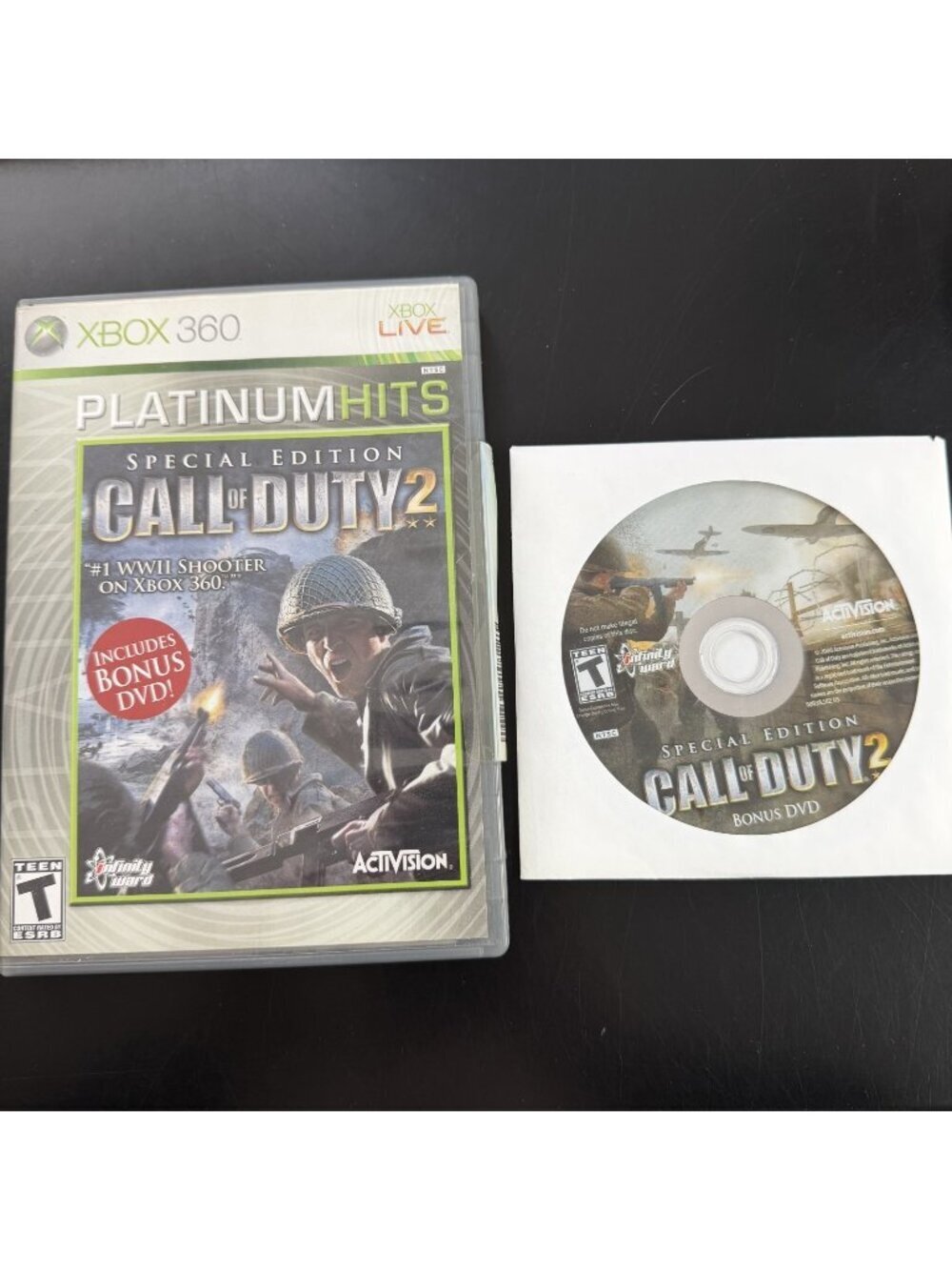 Call of Duty 2 Special Edition Microsoft Xbox 360 Video W Manual Game Bonus DVD